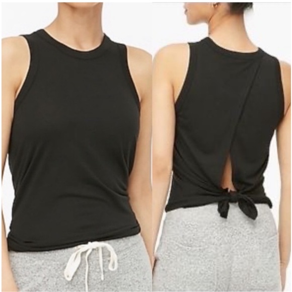 J Crew black tie-back tank top - Picture 1 of 4